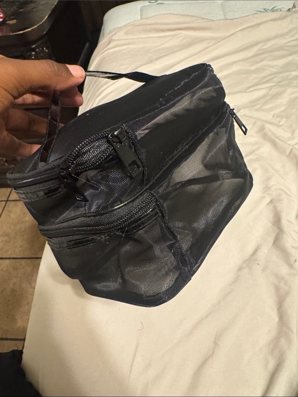 Unisex Black Travel Toiletry Bag - Compact Carry Case
